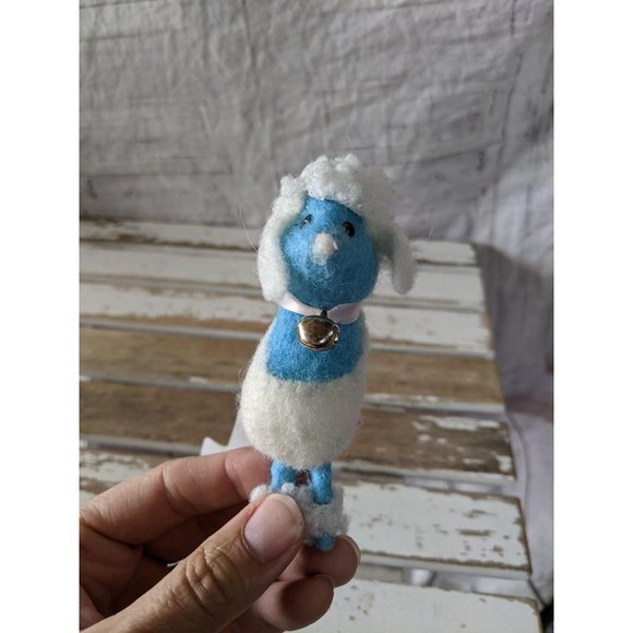 Target blue figurine poodle dog puppy ornament Xma - Picture 2 of 6